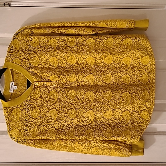 EYESHADOW GIRLS YELLOW LACE TOP WITH ATTACHED CAMI SIZE XL - Picture 2 of 11